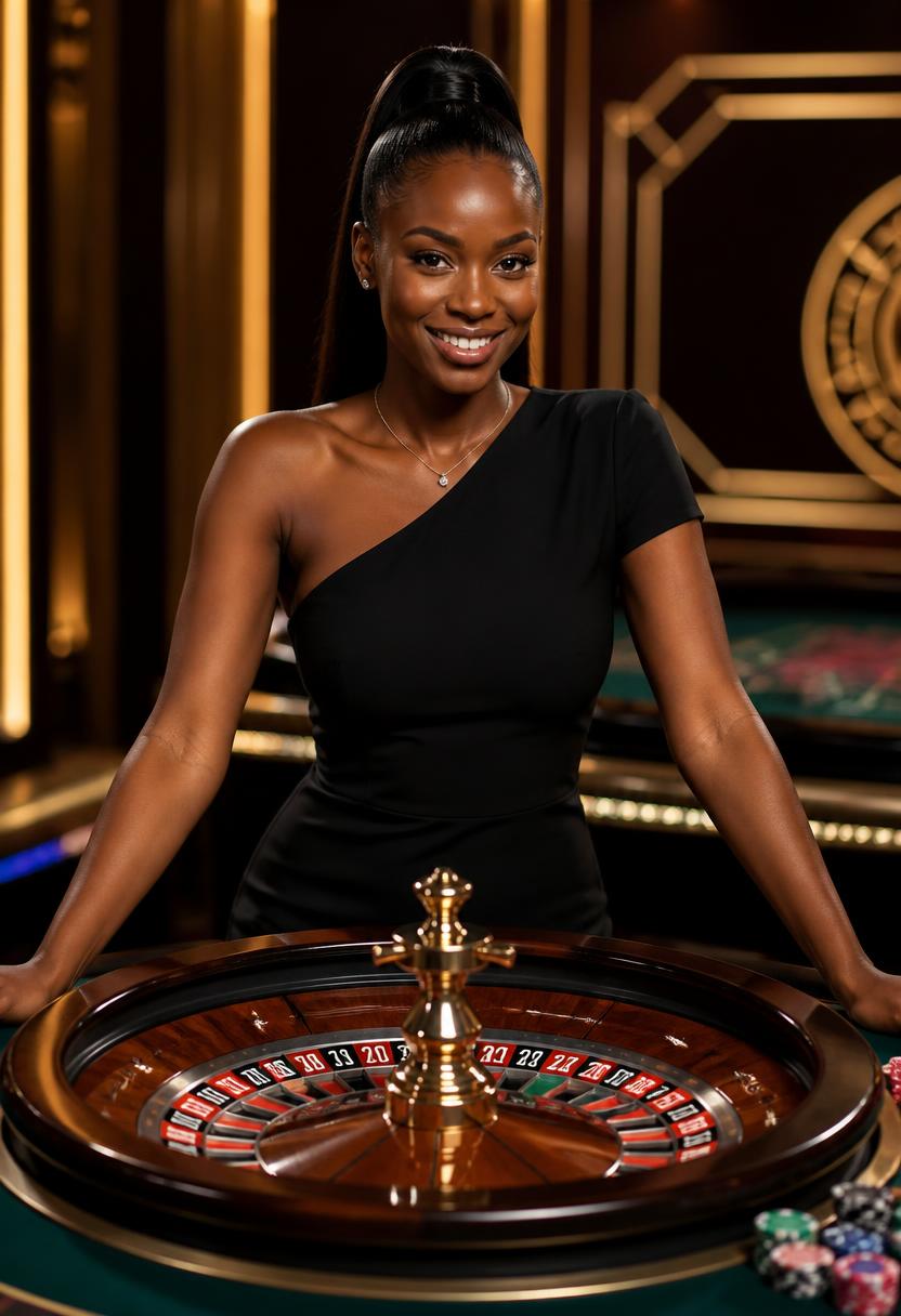Croupier MOLA na mesa de roleta ao vivo